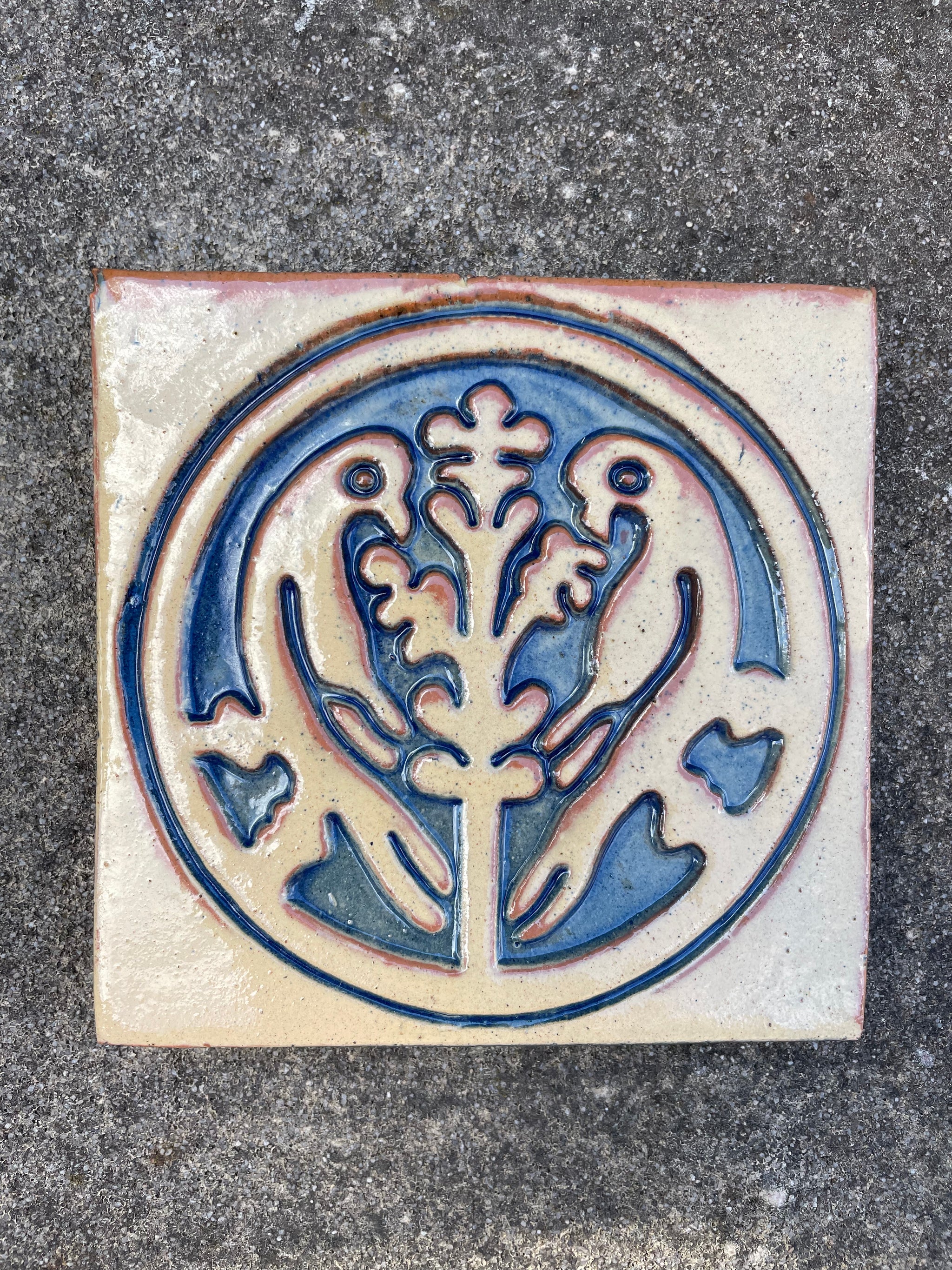Willow Creek Gallery タイル　4枚　ビレロイアンドボッホ　馬 Maisie 4x4 Glossy Ceramic Tile in Canvas